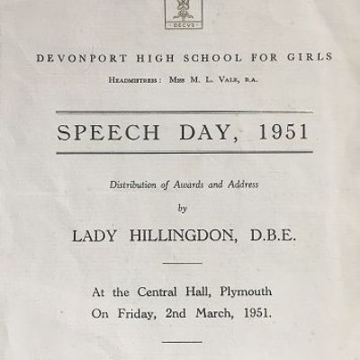 Speech day invitation 1951